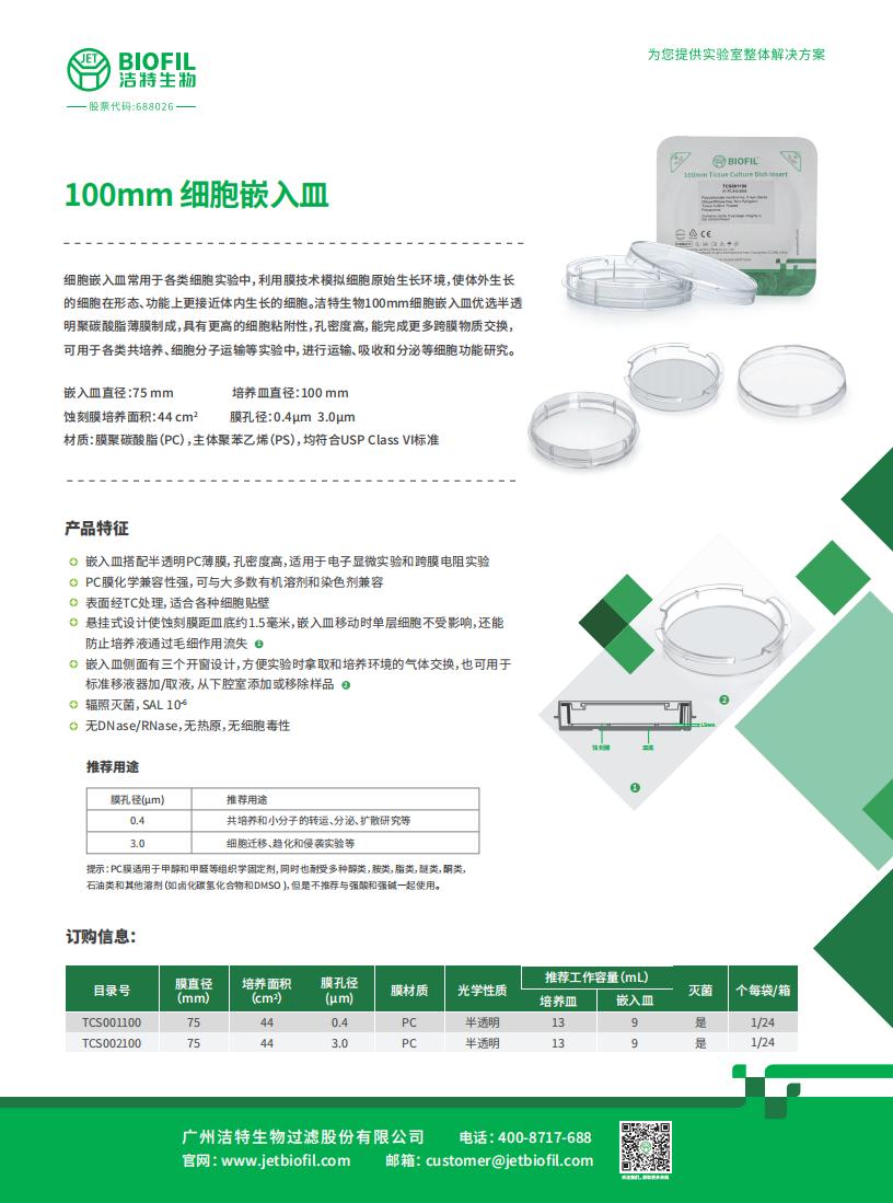 100mm細(xì)胞嵌入皿